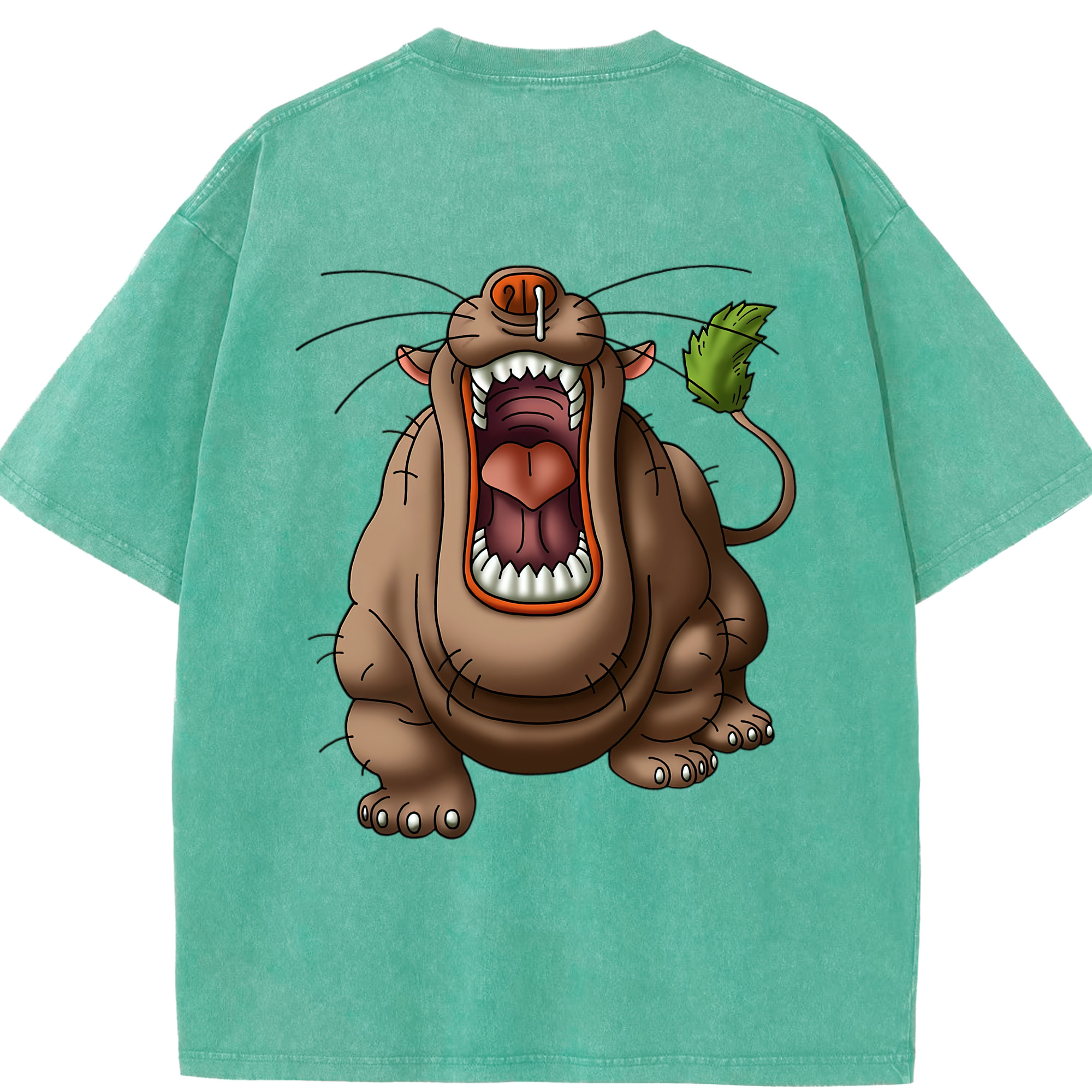 （画像用） ドラゴンクエスト Doragon Kuesuto Dragon Quest 綿100% ヴィンテージ風 半袖Tシャツ（背面プリント）
